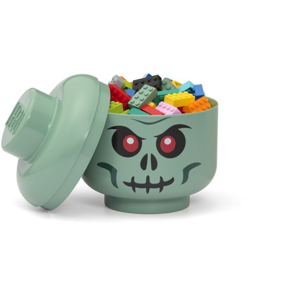 LEGO Small Stackable Storage Head, Green Skeleton COLLECTIBLES